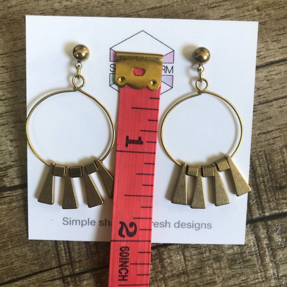 Sparklefarm Brass Boho Chic Hoop Earrings NWOT - Picture 7 of 8